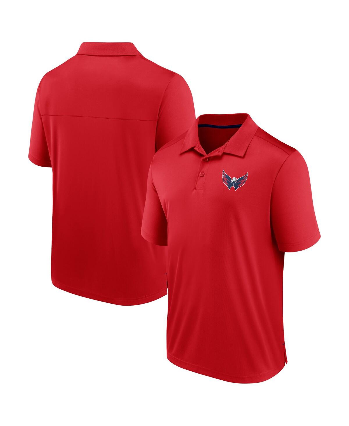 Shop Fanatics Men's  Red Washington Capitals Polo Shirt