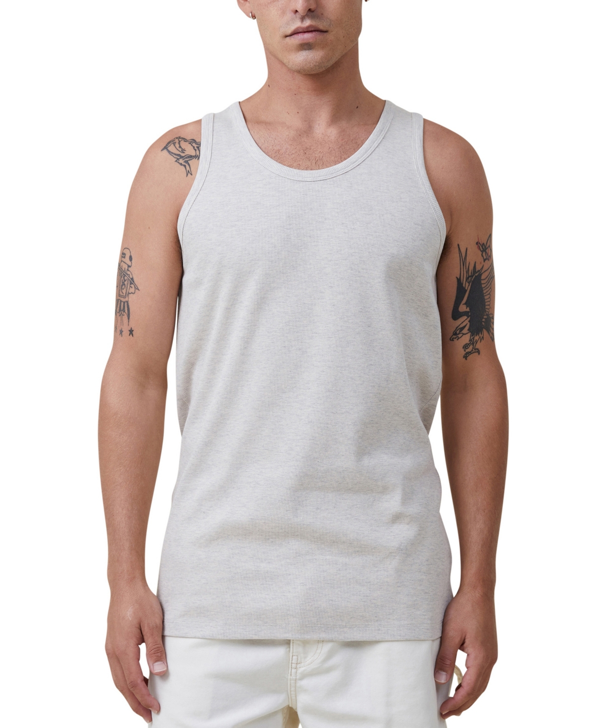 Cotton On Men's Loose Fit Rib Tank Top In Oatmeal Marle