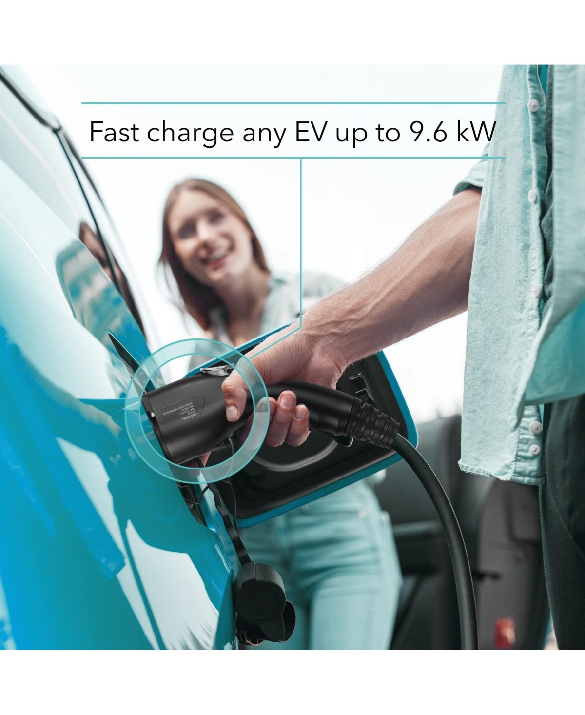 Lectron Level 2 Ev Charger - Etl Certified, 240V, 40 Amp, Nema 14-50 Plug, 16 ft Extension cord & J1772 Cable- Portable Electric Car Charger for J1772