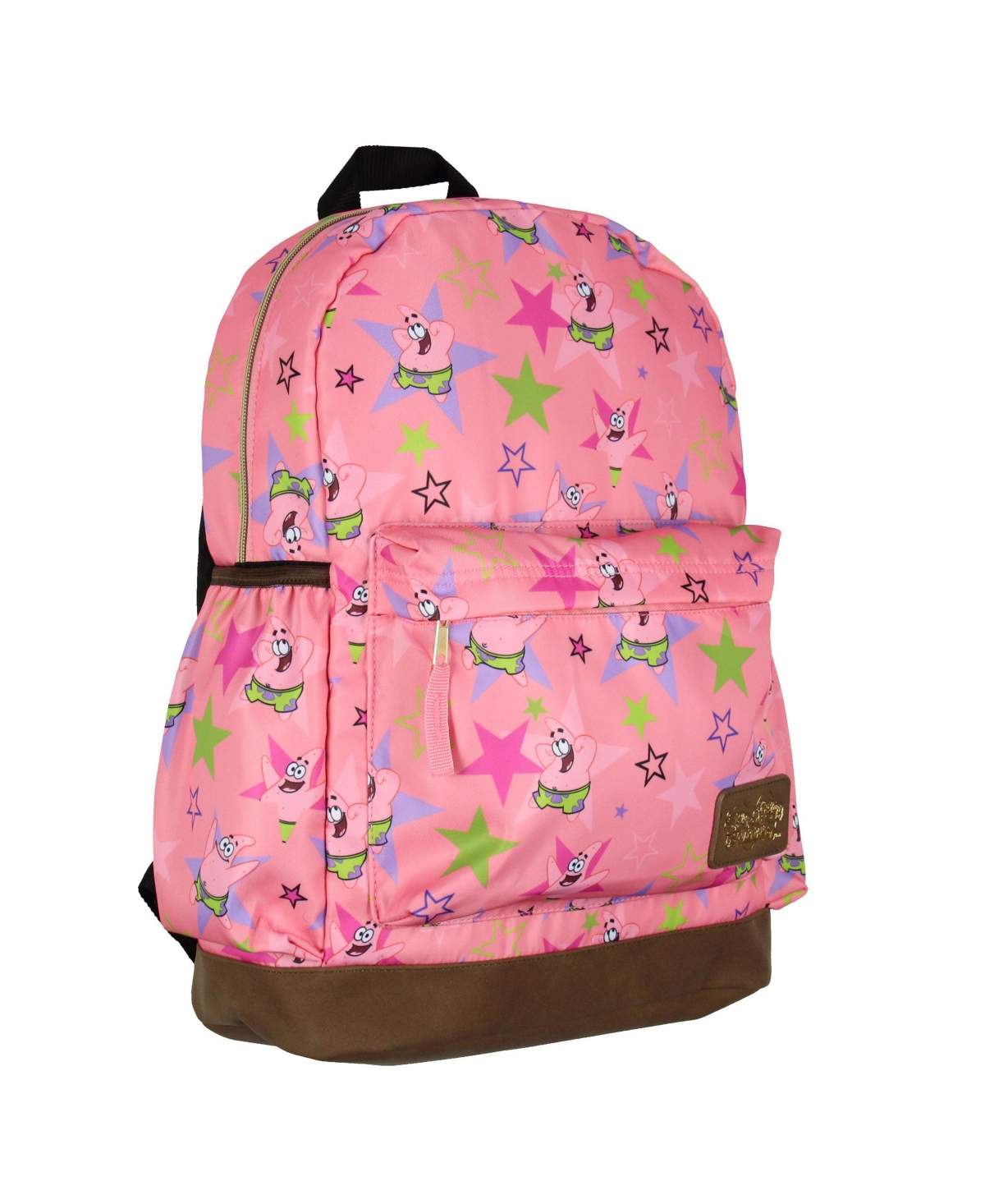 Nickelodeon Patrick Star School Travel Backpack With Faux Leather Bottom - Pink