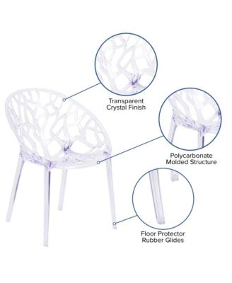 4 Pack Transparent Stacking Side Chair