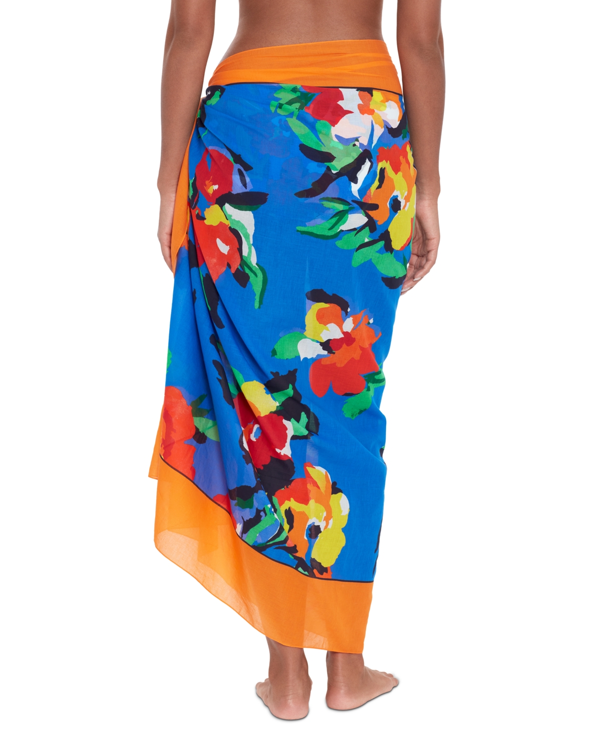 Shop Lauren Ralph Lauren Women's Cotton Pareo Cover-up Skirt In Bold Abstract