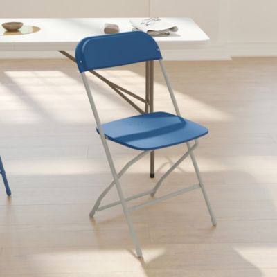 Set Of 6 Stackable Folding Plastic Chairs - 650 Lb Weight Capacity
