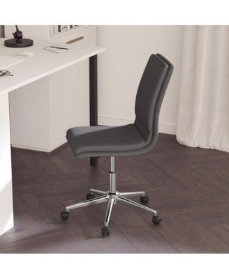 Artemis Mid-Back Armless Home Office Chair With Height Adjustable Swivel Seat And Five Star Chrome Base