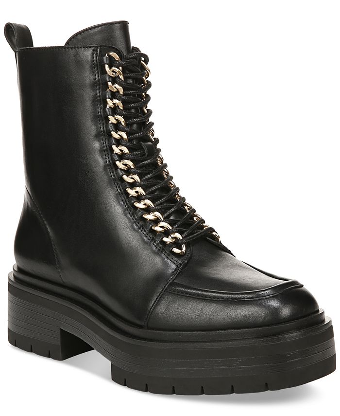 Sam Edelman Women's Lovrin Lace-Up Chain Combat Boots - Macy's