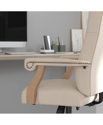 Office Chair, High Back, Tufted, Height Adjustable, 360° Swivel, Upholstered, Home Office Furniture