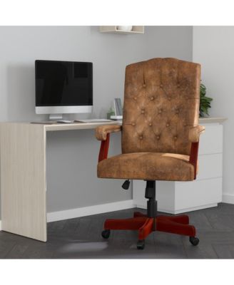 Office Chair, High Back, Tufted, Height Adjustable, 360° Swivel, Upholstered, Home Office Furniture