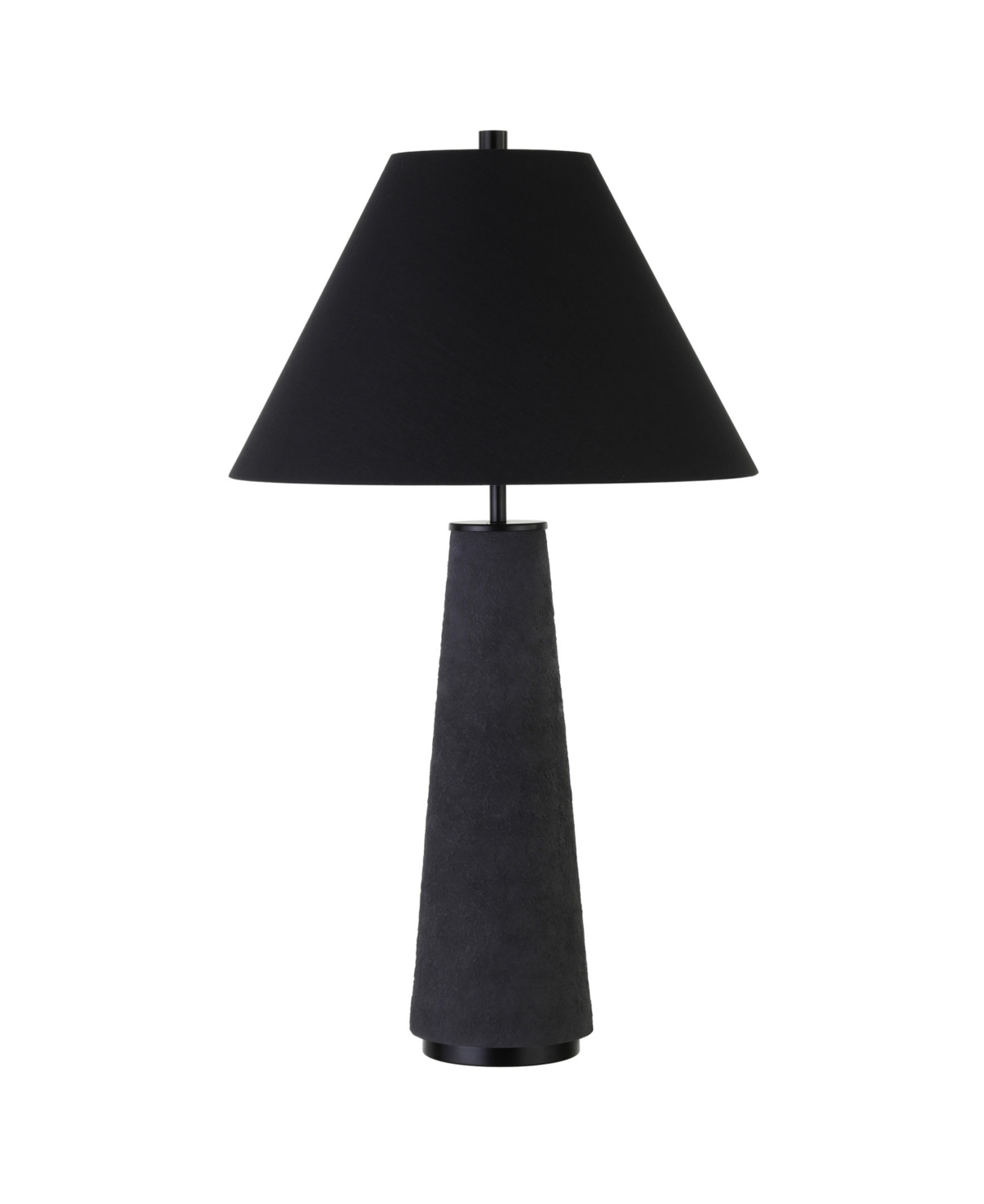 Hudson & Canal Ingalls 28" Tall Monochrome Table Lamp With Linen Shade In Matte Black