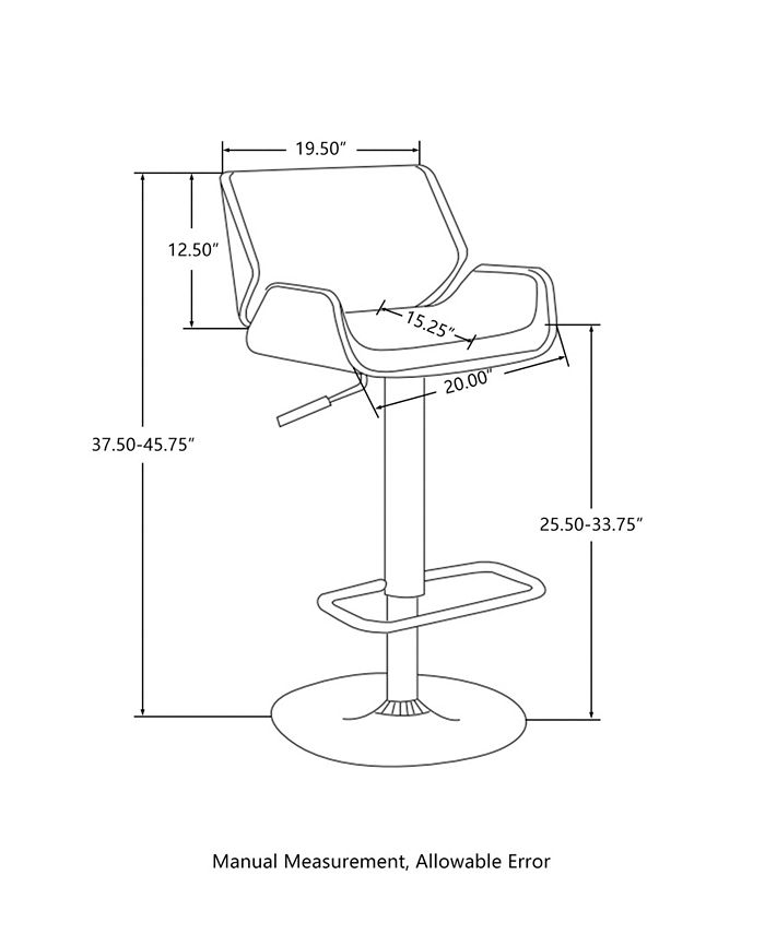 Glitzhome Set of 2 MidCentury Modern Adjustable Height Swivel Bar Stool Macy's