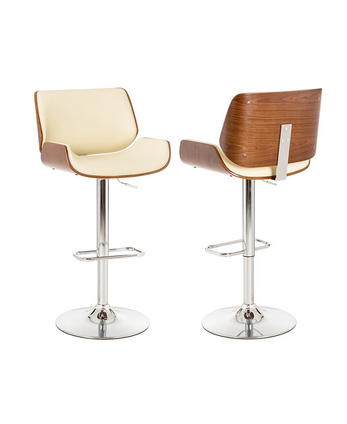 Glitzhome Set of 2 MidCentury Modern Adjustable Height Swivel Bar