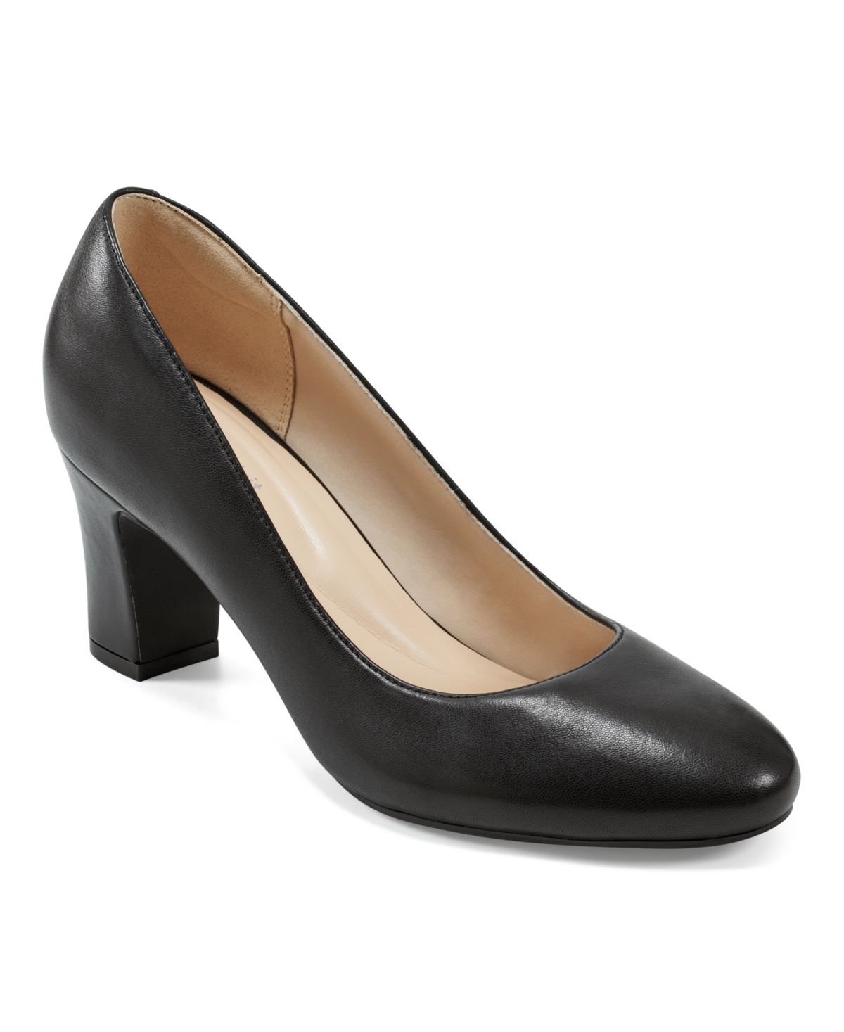 Women's Eflex Priscila Slip-On Almond Toe Dress Pumps - Black Leather