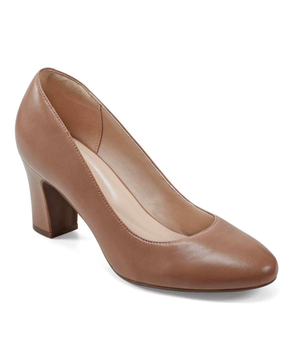 Women's Eflex Priscila Slip-On Almond Toe Dress Pumps - Dark Natural Leather