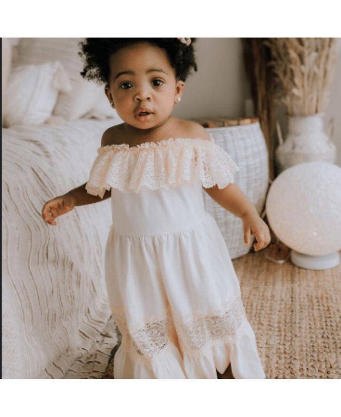 Bailey's Blossoms Girls Clara Cotton & Lace Flutter Maxi Dress Infant