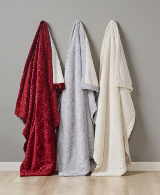 Charter Club Embossed Plush Reversible Sherpa Throw, 50" x 60", Exclusively at Macy’s