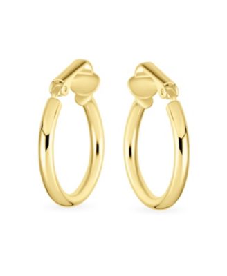 Classic Basic Simple Tube Lightweight Clip On Hoop Earrings Non Pierced Ears Sterling Silver .75 Diameter