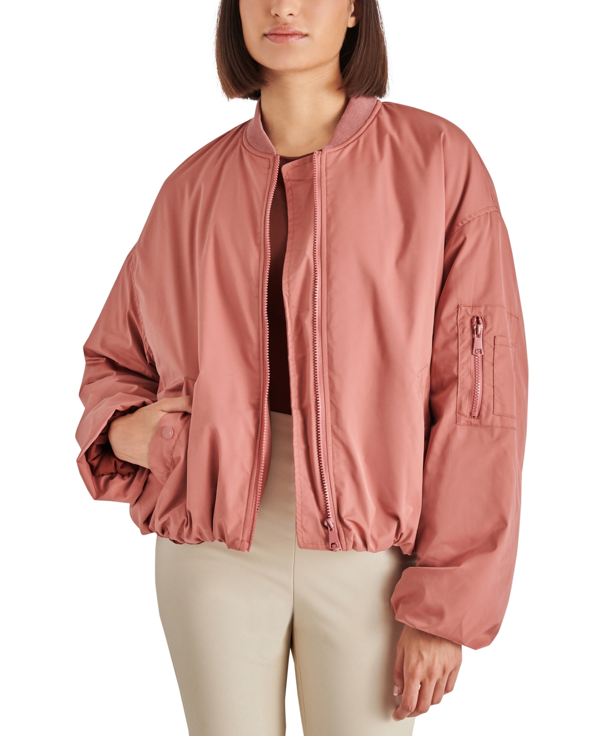 Steve Madden Women s Vida Bubble Bomber Jacket Smart Closet