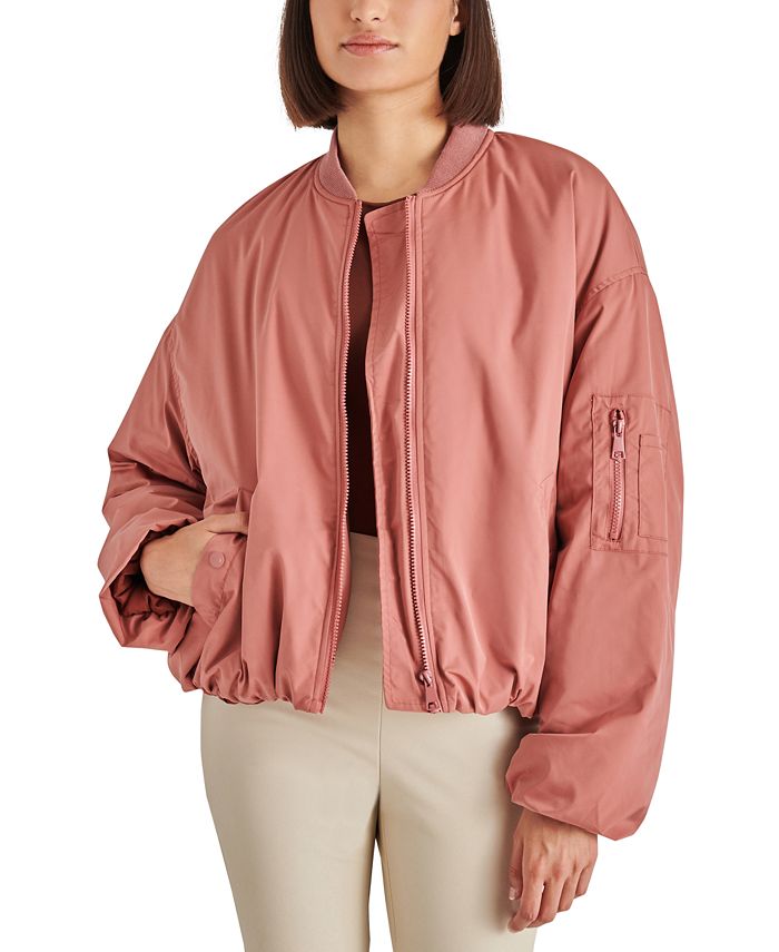 Wine Red Satin Bomber Jacket | Womens | X-Small (Available in S, M, L, XL) | Lulus