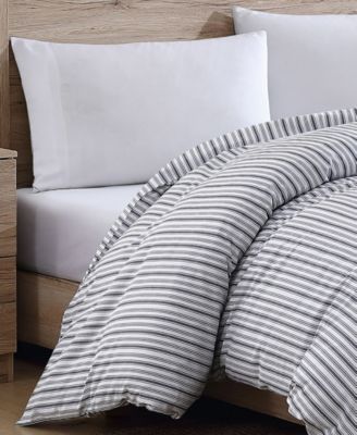 Coleridge Stripe Cotton Reversible Duvet Cover, Twin