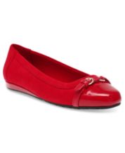 Macy's red flat shoes top