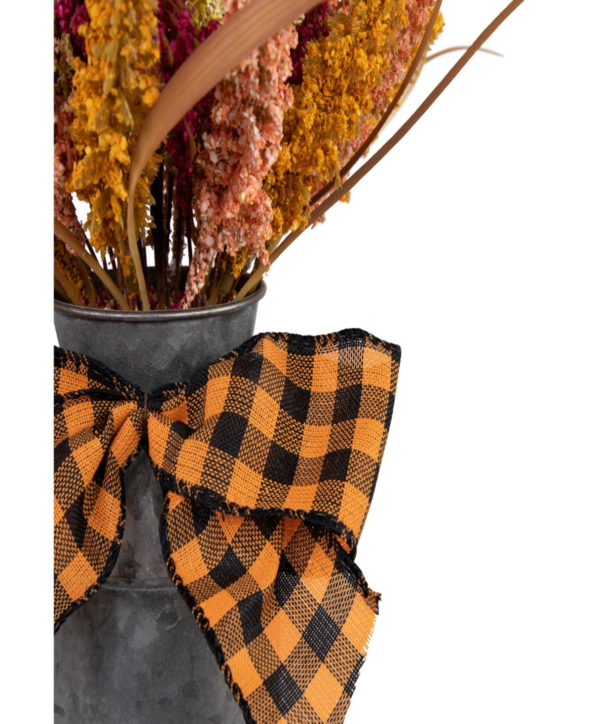 Autumn Harvest Foliage in Canister Floral Decoration