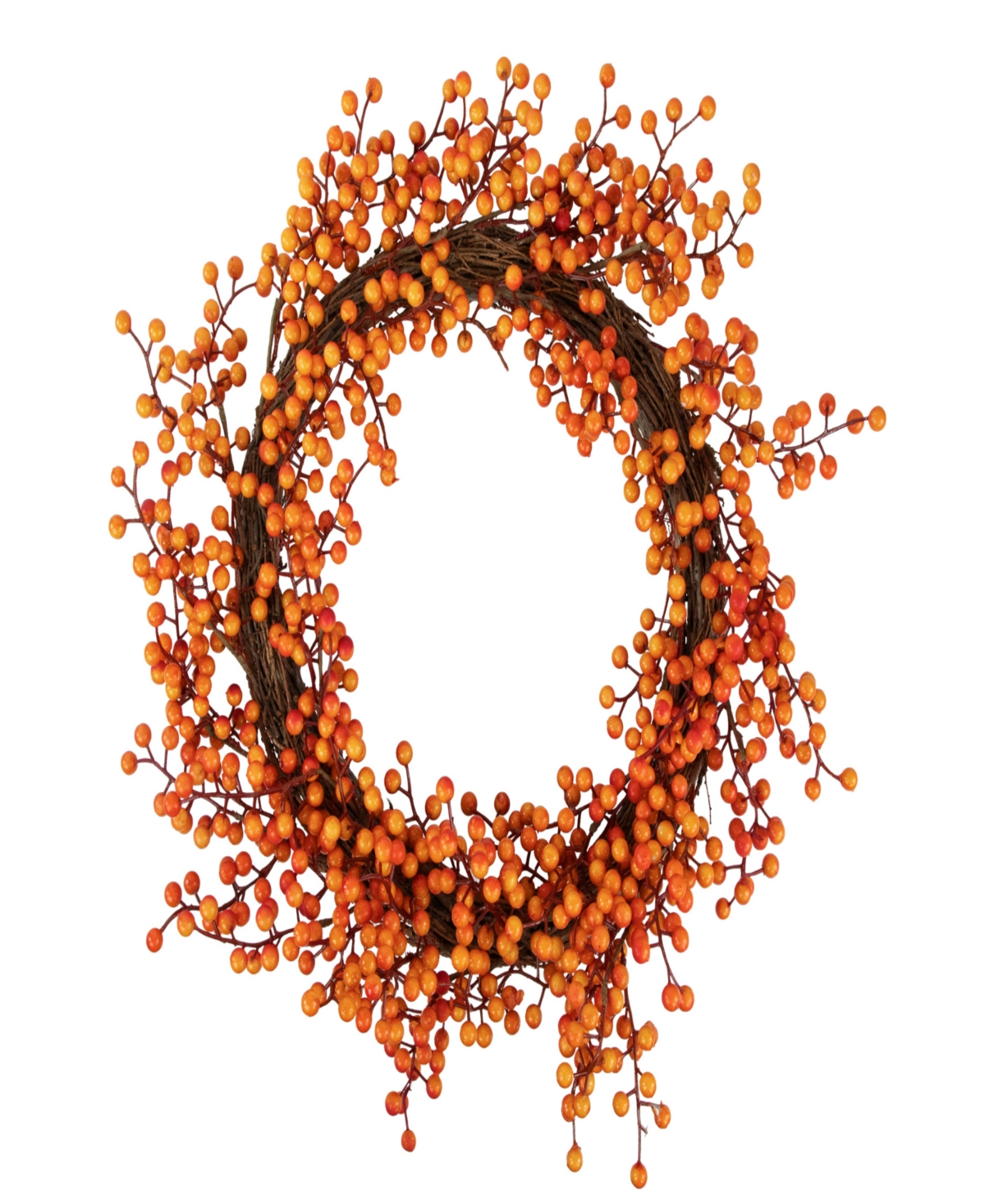 Northlight 18" Red And Orange Berries Artificial Fall Harvest Twig Wreath 18" Unlit
