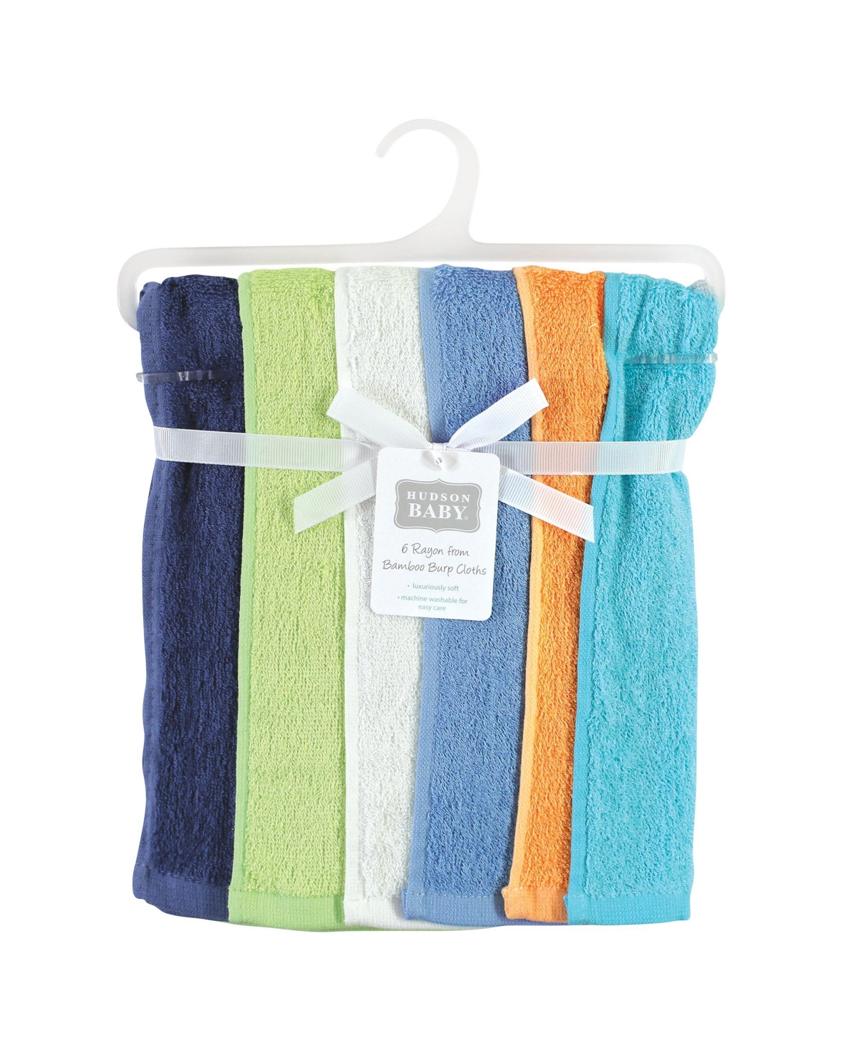Hudson Baby Infant Boy Rayon from Bamboo Burpcloth 6pk, Citrus, One