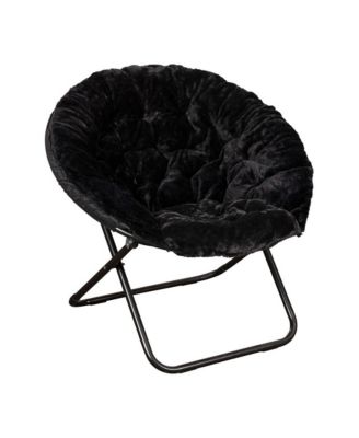 EMMA OLIVER Ersa Oversize Folding Saucer Chair With Cozy Faux Fur   25315841 Fpx.tif