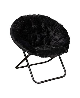 1 Count With Cozy Faux Fur Cushion And Metal Frame For Dorms, Bedrooms, Apartments And More - Ersa Oversize Folding Saucer Chair