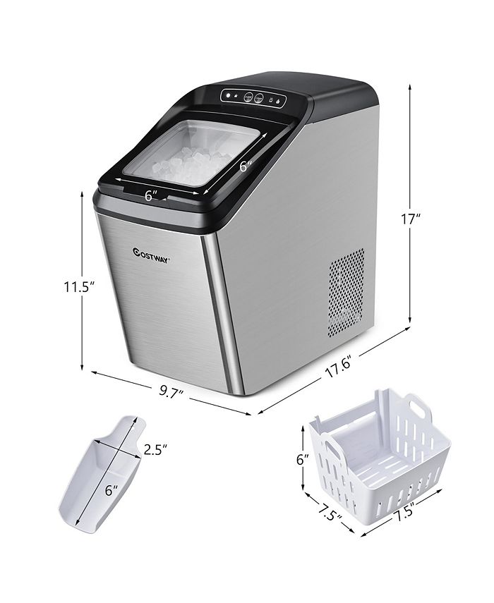 Costway Nugget Ice Maker Machine Countertop Chewable Ice Maker 29lb/Day