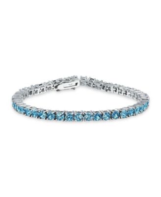 12 CTW 4 Prong Basket Set Solitaire Round Cubic Zirconia CZ Tennis Bracelet Prom 7.5 Inch
