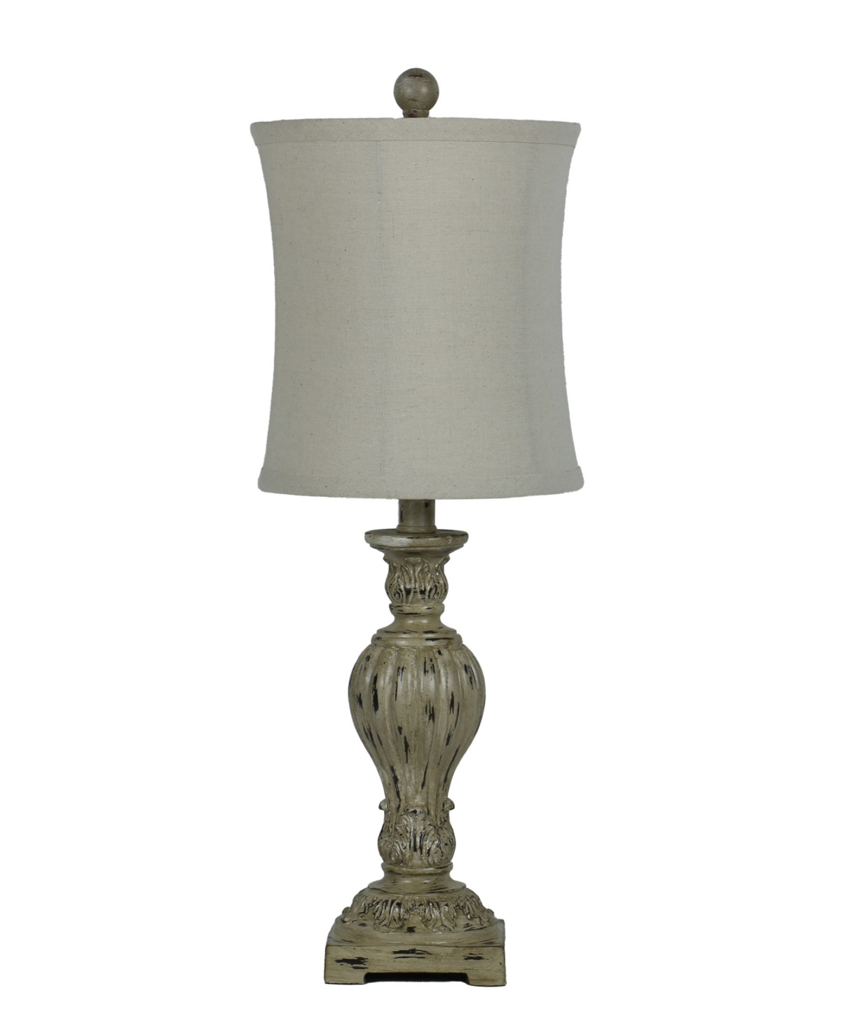 Fangio Lighting 25" Antique-like Cast Candlestick Table Lamp With Designer Shade In Taupe