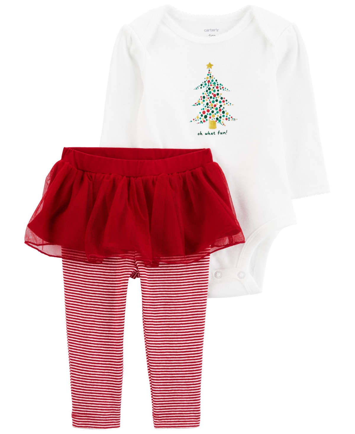 Carter's Baby Girls Christmas Bodysuit And Tutu Pants, 2 Piece Set In Red