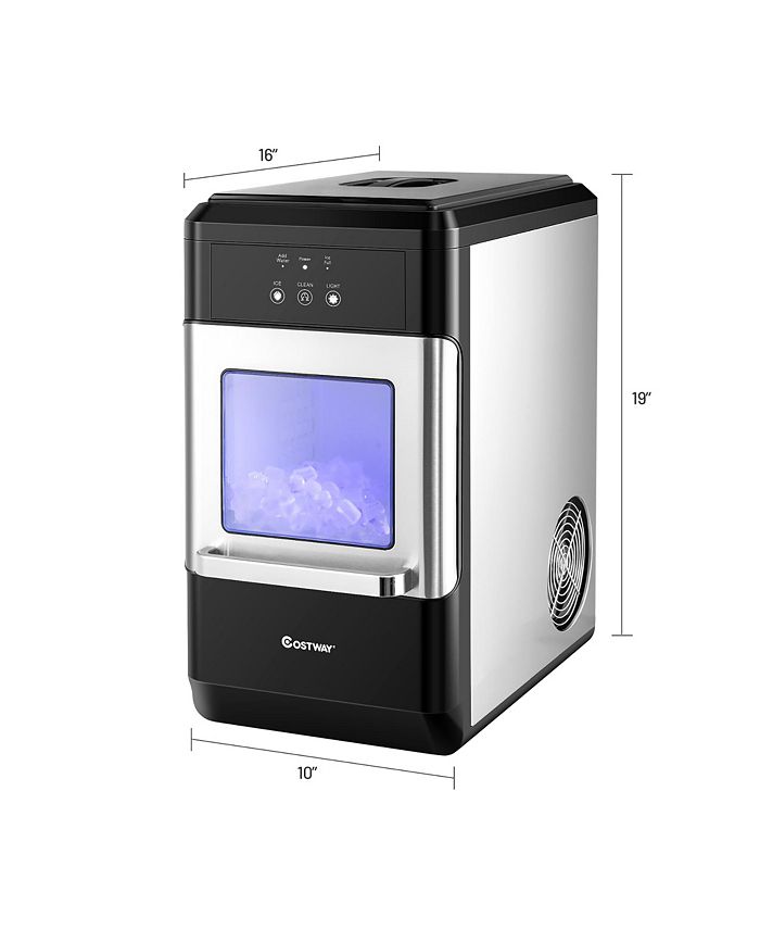 Costway Nugget Ice Maker Countertop 44lbs Per Day w/Ice Scoop and Self