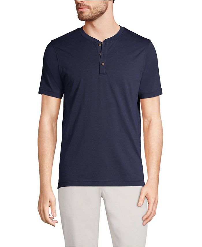 Lands' End Men's Short Sleeve Supima Jersey Henley TShirt Macy's