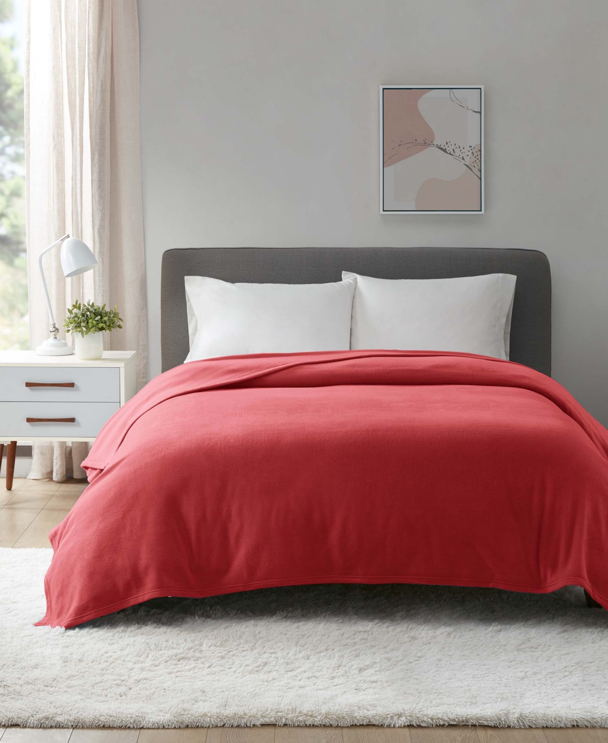 Home Design Easy Care Year-Round Soft Fleece Blanket, Twin, Exclusively at Macy's