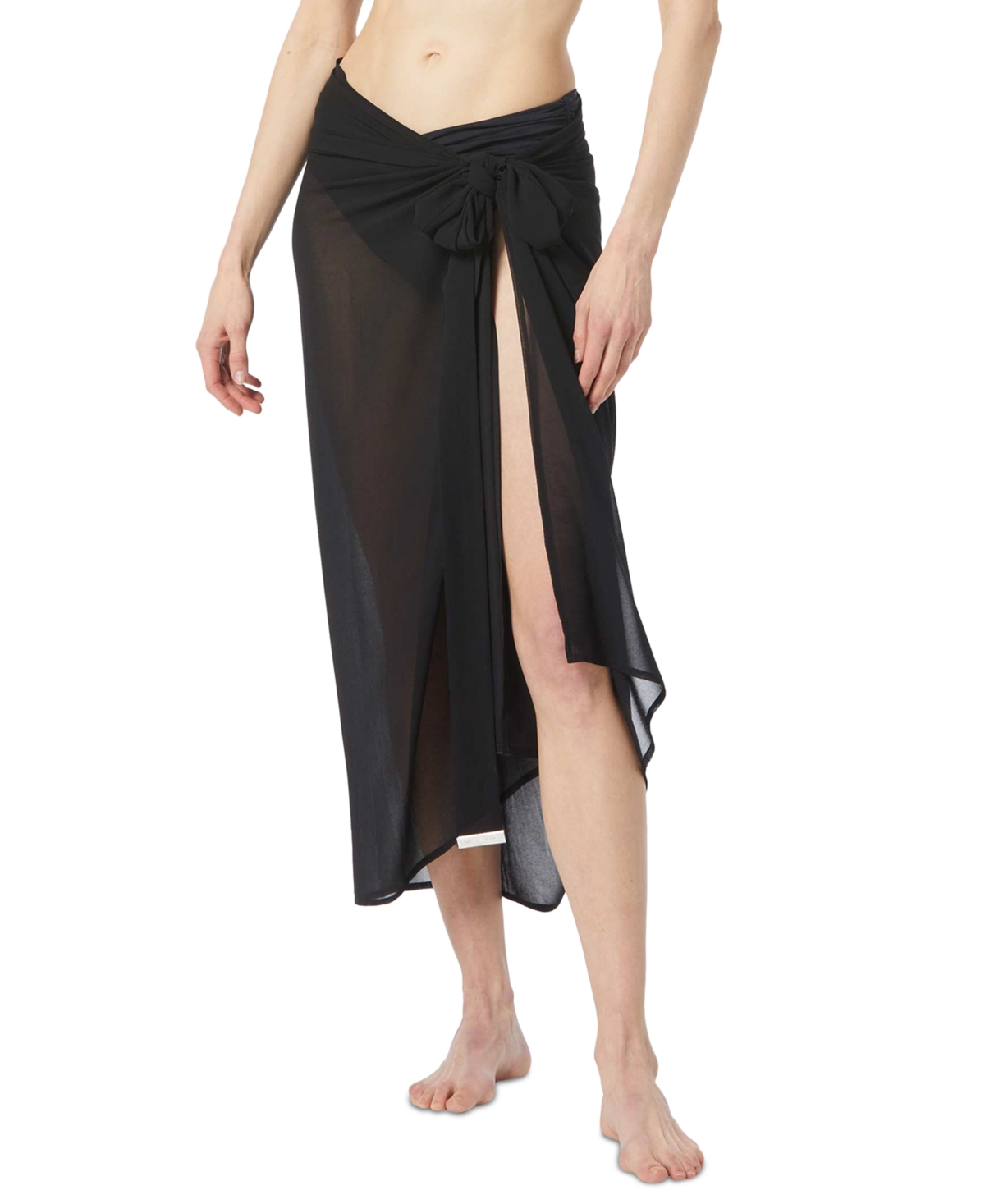Michael Kors Michael  Women's Sheer Pareo Swim Cover-up In Black