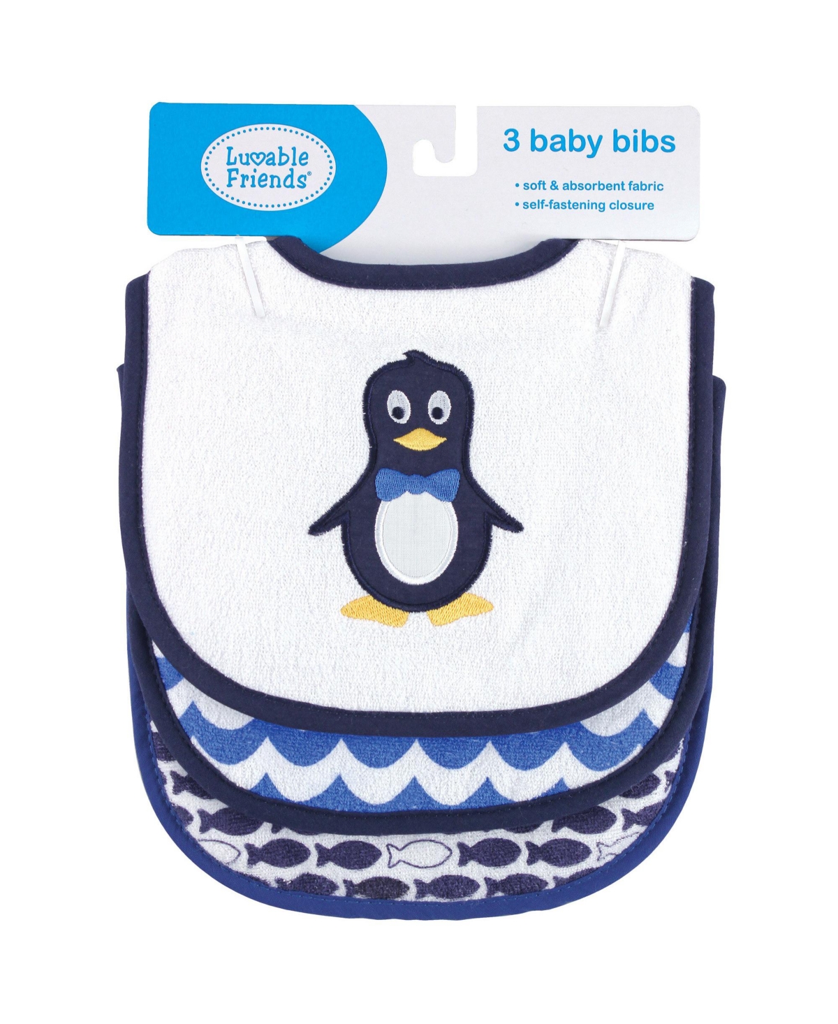 Luvable Friends Boys Cotton Drooler Bibs with Fiber Filling
