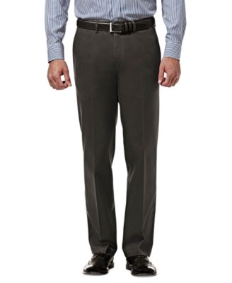 Men’s Premium No Iron Khaki Straight-Fit Stretch Flat-Front Pants