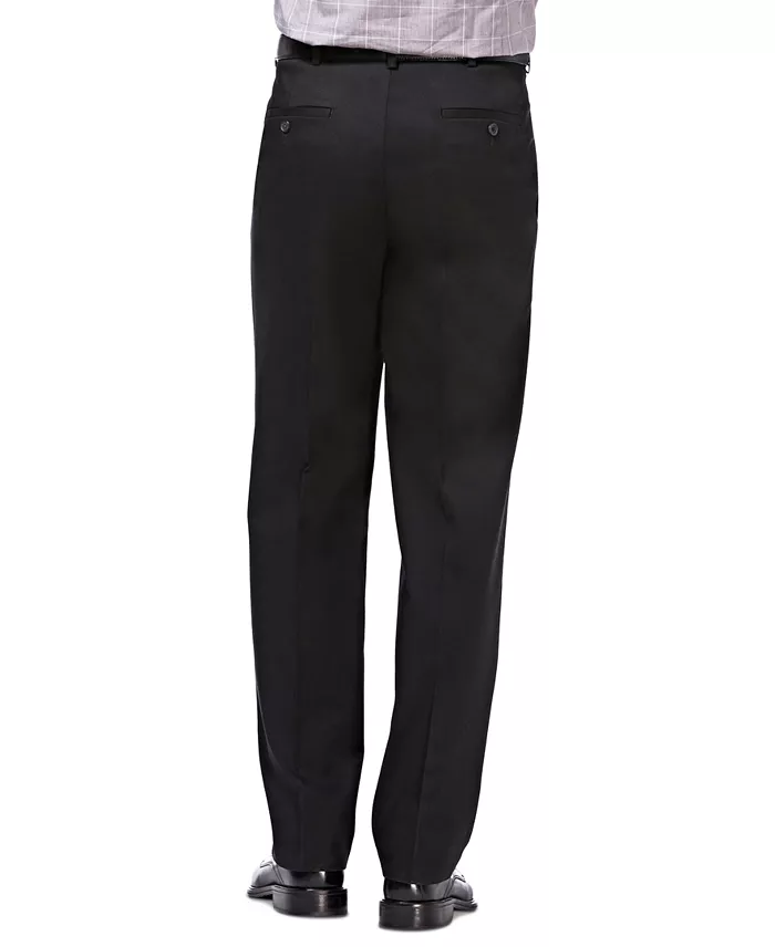 Men's Premium No Iron Khaki Classic Fit Pleat Hidden Expandable Waist Pants - thumbnail 3