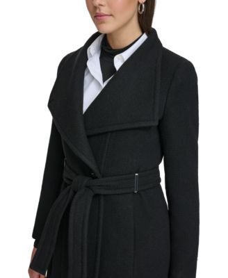Women's Asymmetrical Belted Wrap Coat