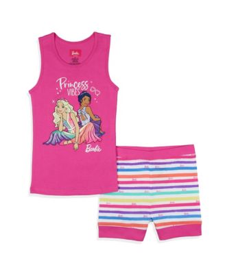 Girls' Princess Vibes Characters Sleep Kids Pajama Set Tank Top Shorts