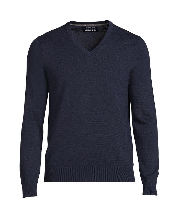 Lands End Big Tall Classic Fit Fine Gauge Supima Cotton V neck