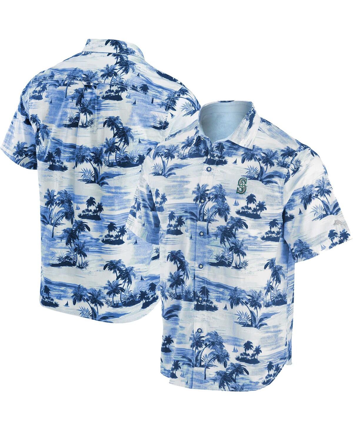 Tommy Bahama Men's Tommy Bahama Black Carolina Panthers Big & Tall Coast  Luminescent Fronds Camp IslandZone Button-Up Shirt