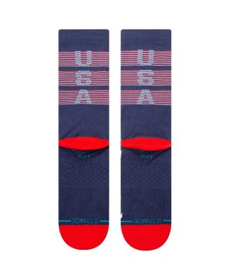 Men's Navy MLB Bars USA Crew Socks