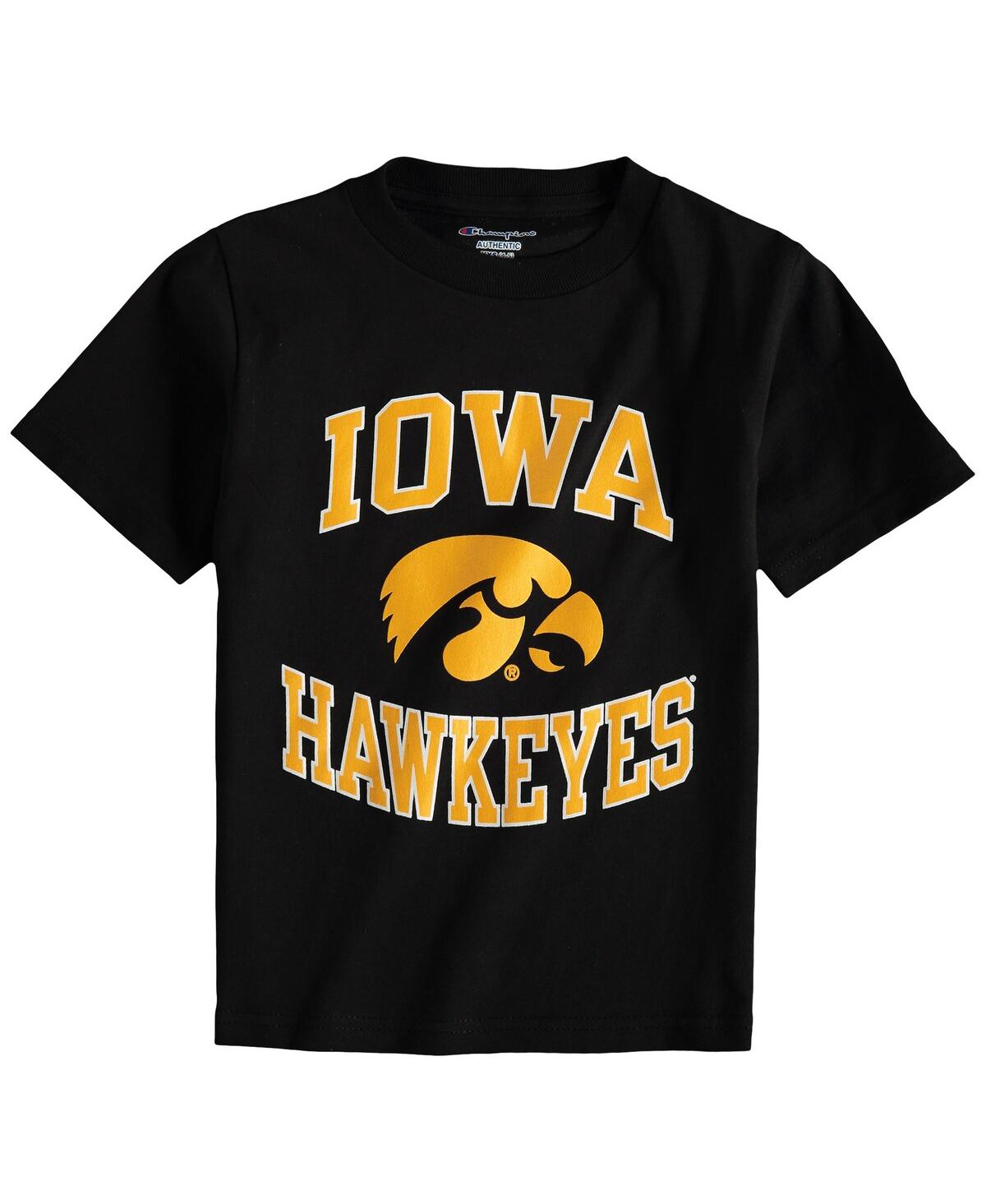 Champion Kids' Big Boys  Black Iowa Hawkeyes Circling Team Jersey T-shirt