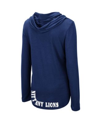 Women's Navy Penn State Nittany Lions My Lover Lightweight Hooded Long Sleeve T-shirt