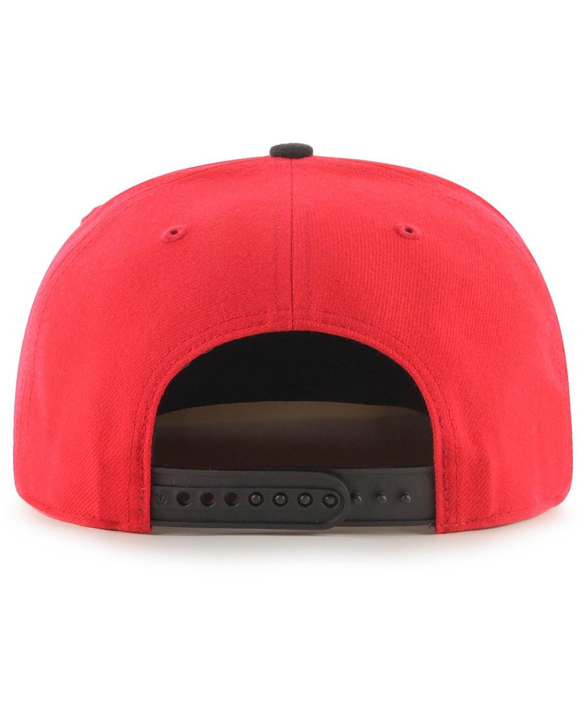 Shop 47 Brand Men's ' Red, Black Houston Rockets Two-tone No Shot Captain Snapback Hat In Red,black