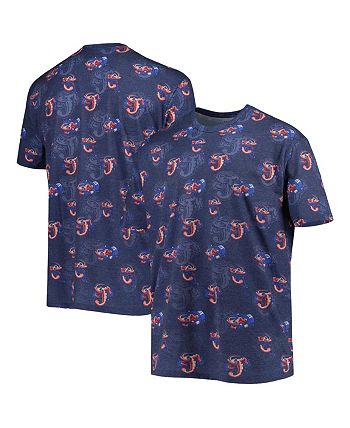 Boxercraft Men's Navy/Heathered Gray Jacksonville Jumbo Shrimp Long Sleeve Baseball T-Shirt Size: Extra Large