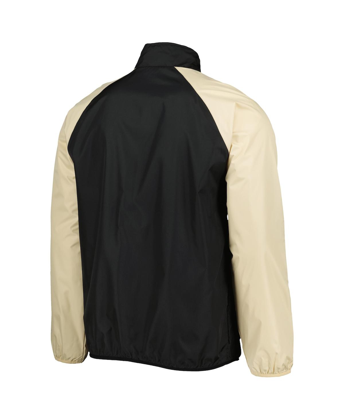 G-III SPORTS BY CARL BANKS MEN'S G-III SPORTS BY CARL BANKS BLACK, GOLD ARMY BLACK KNIGHTS POINT GUARD RAGLAN 1/4-ZIP JACKET 