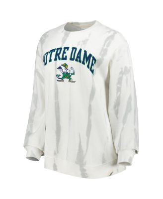 Men's White, Silver Notre Dame Fighting Irish Classic Arch Dye Terry Pullover Sweatshirt